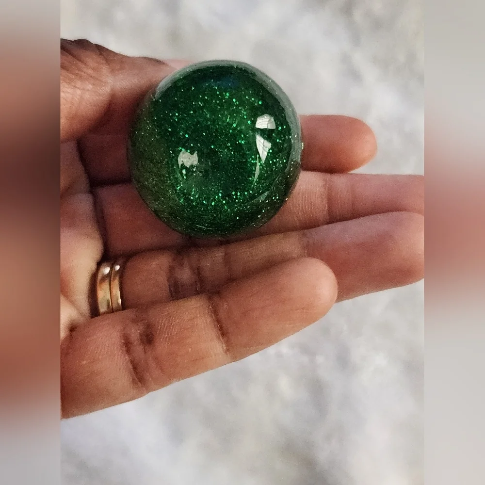 Glittery Green Apple Keychain C Logo Inspired Bag Charm